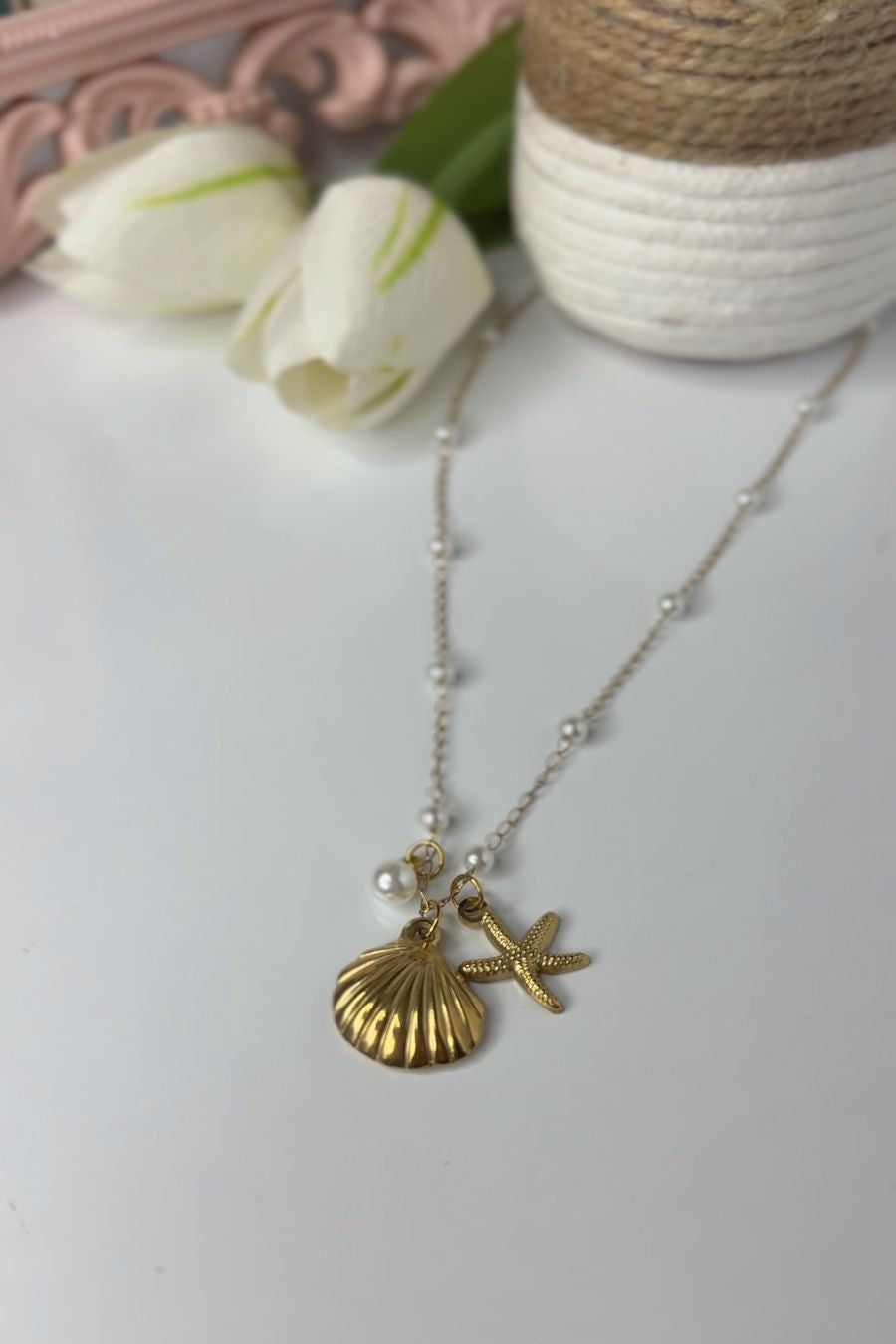 Coastal Treasures Pendant – 18K Gold Plated Seashell Charm | Beach core Aesthetic | Anti-Tarnish