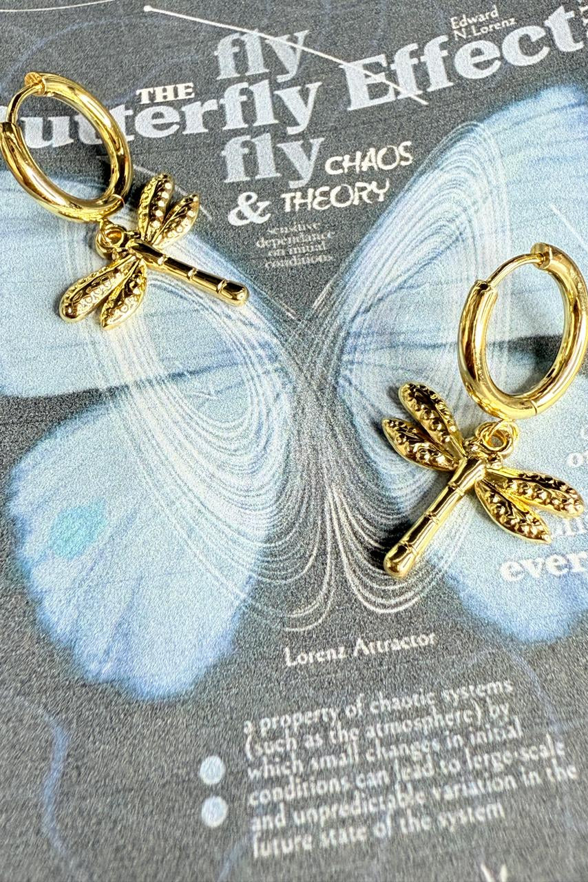 🐉 Fly Girl Drops – Dragonfly Danglers | Playful Gold Earrings