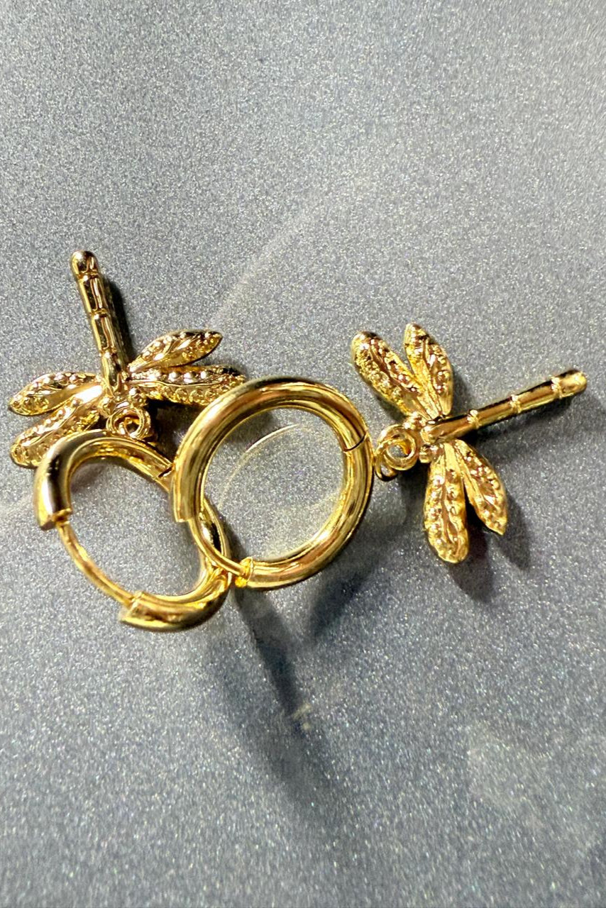 🐉 Fly Girl Drops – Dragonfly Danglers | Playful Gold Earrings