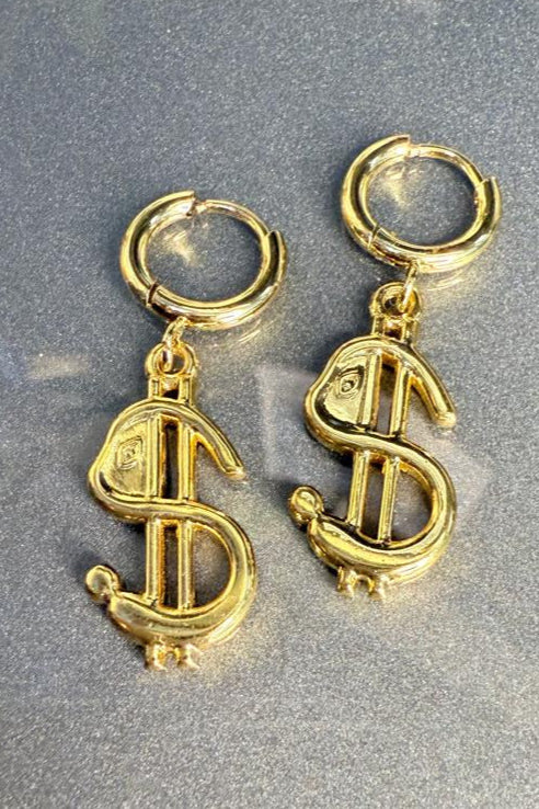 💰 Money Talks Hoops – Statement Dollar Sign Earrings | Fashion Meets Fun