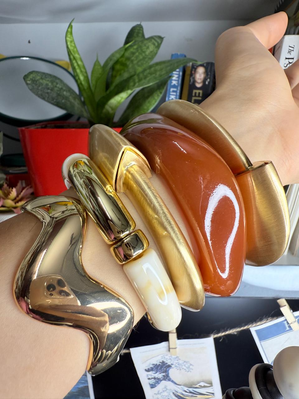 ✨ Golden Drape Cuff (Arrow Shaped) – Statement Gold Bangle | Minimalist Luxe